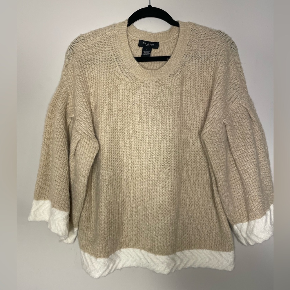 Neutral Wide Sleeve Sweater